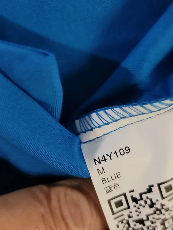 Women’s Blue Wide-Leg Pants with White Tie Detail - Picture 9 of 9